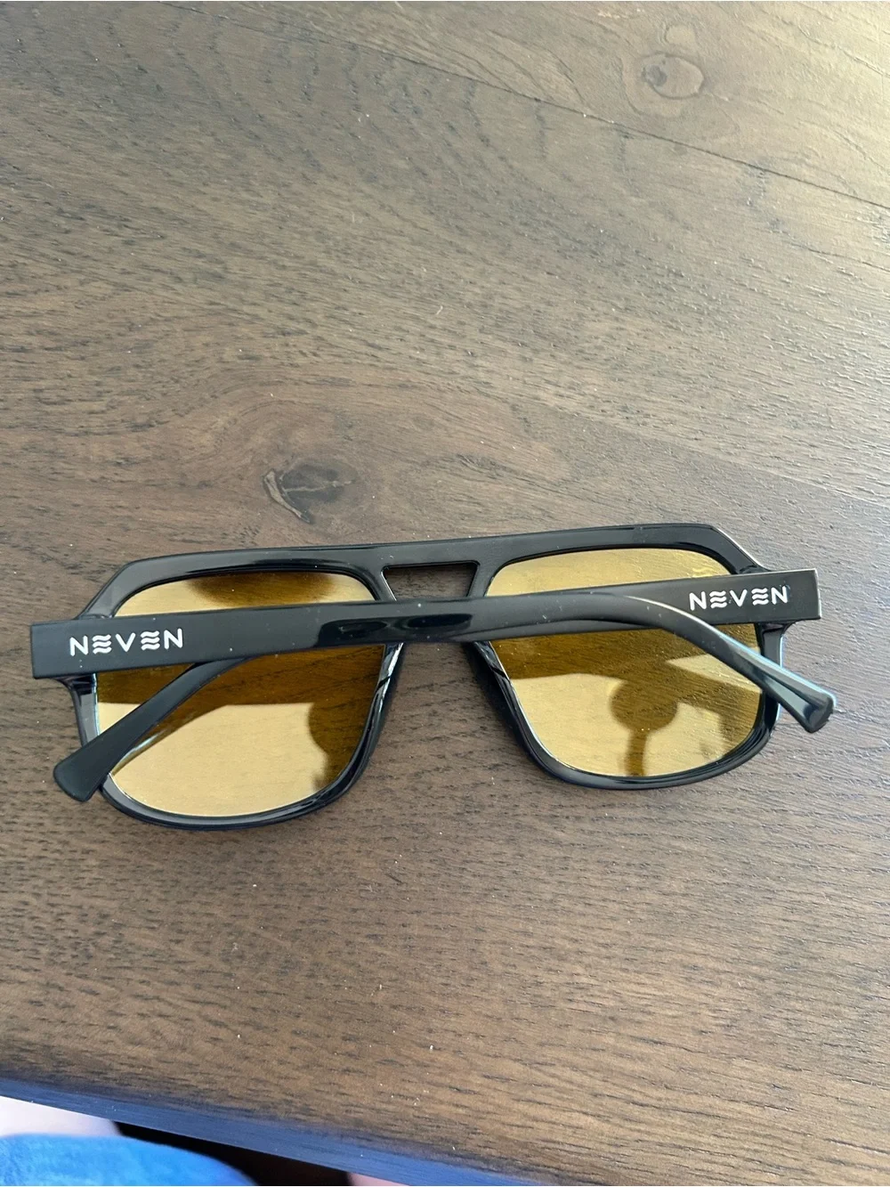 Neven Helios sunglasses yellow lens black frame polarized